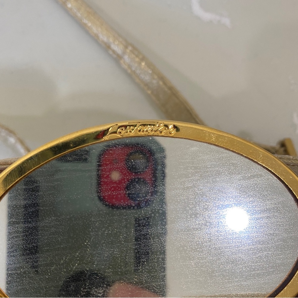 VINTAGE 1960s Lou Taylor gold ruched mini small cocktail bag w/ built in MIRROR - Picture 14 of 15